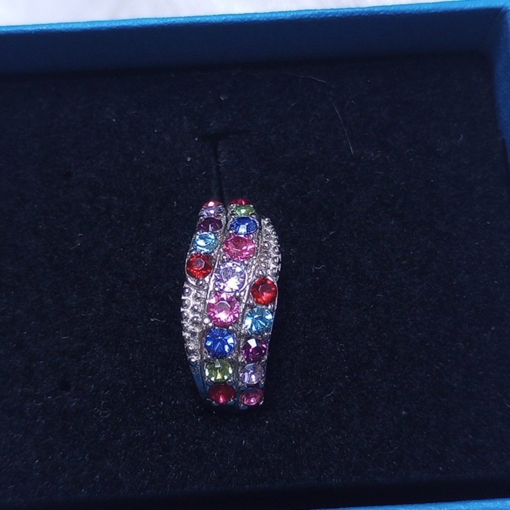 Multi Color Crystal Ring Size 6 stainless steel